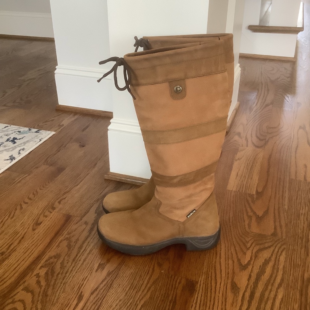 To the Knee Tan Suede Lace-Top Boots
